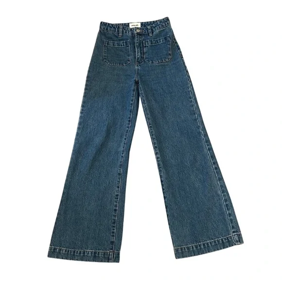 ROLLA’S Sailor High Rise Wide Leg Jeans | Med Blue | Size 24 - Picture 3 of 7